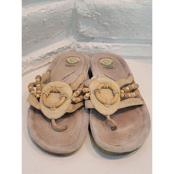 Earth Gelron Sandals Womens 9 Logan 7313768 Slip On Thong Flip Flops leather - Picture 1 of 7